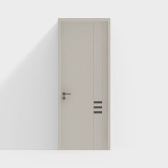 Light Luxury Gray Wooden Door 3D Model for Elegant Interiors