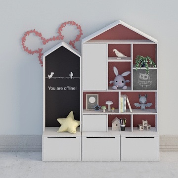 노르딕 아동 서재 저장 캐비닛