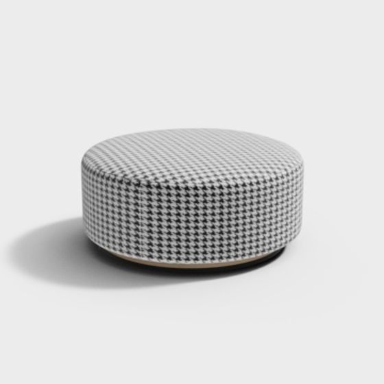 Stylish Round Pouf 3D model for Modern Spaces