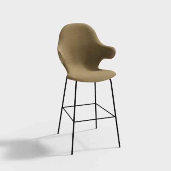 Stylish Bar Stool 3D Model for Modern Spaces