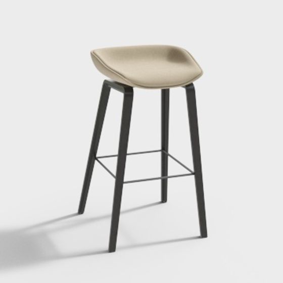 Sleek Modern 3D Stool Model for Contemporary Spaces