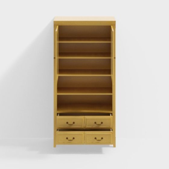 Stylish Rustic Storage Cabinet 3D Model for Modern Spaces