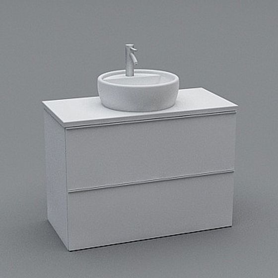 Modern Minimalist Bathroom Vanity 3D model