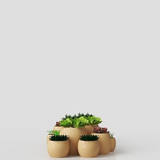 Vibrant 3D Plant Pots Model for Creative Projects