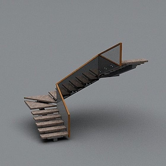 Elegant Modern Spiral Staircase 3D model for Creative Designs