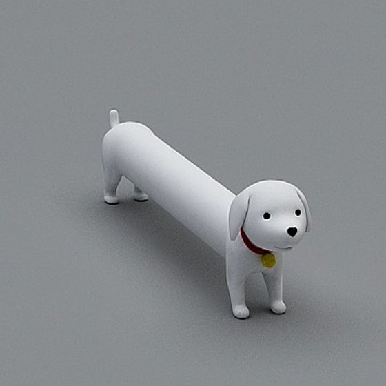 Charming Low-Poly Dachshund 3D Model