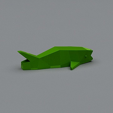 Unique Green Mechanical Fish 3D model