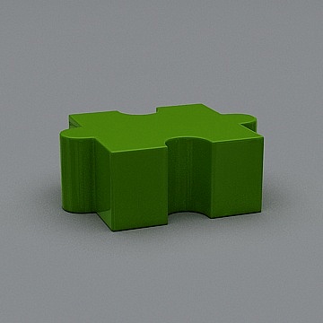 ที่นั่งปริศนาสำหรับเด็กสีเขียวไฟเบอร์กลาส