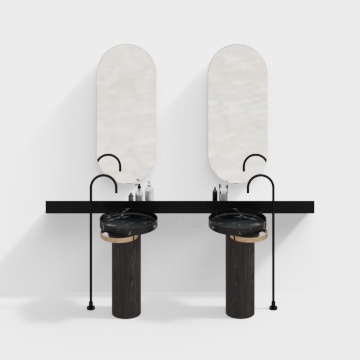 Modern double basin bathroom cabinet