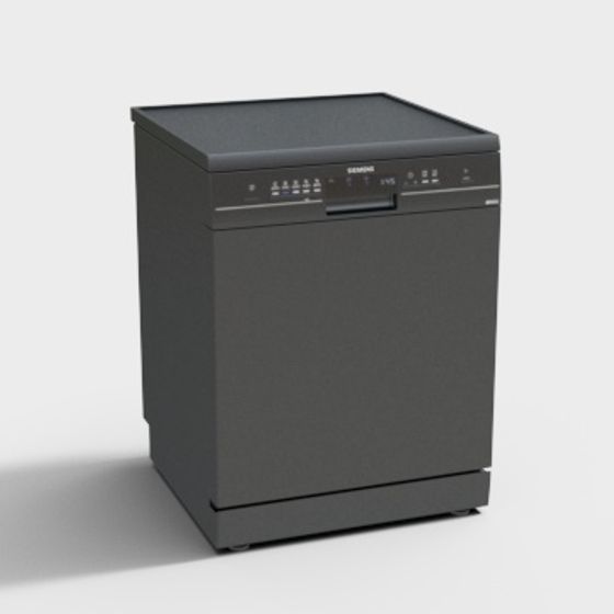 Gray Dishwasher 3D Model for Kitchen Applications