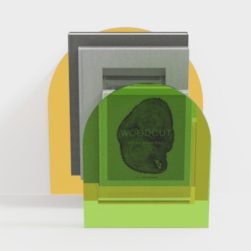 Woodcut 3D Model – Vibrant Low-Poly Green Wood