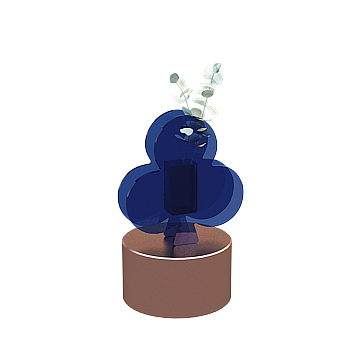 Cloud Vase 3D Model – Low Poly Blue & Copper