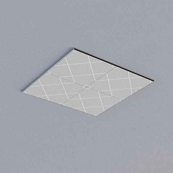 Modern Simple Ceiling 3D Model in Gray