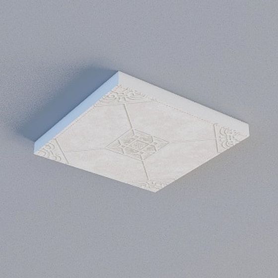 Stylish Ceiling 3D Model in Gray