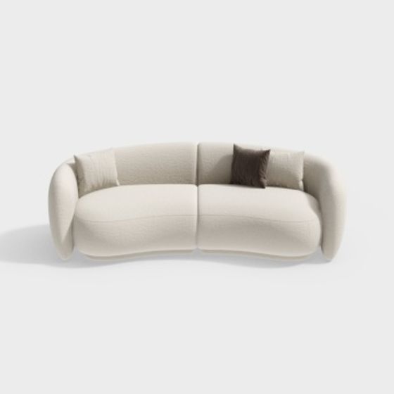 Elegant Curved Sofa 3D model for Contemporary Spaces