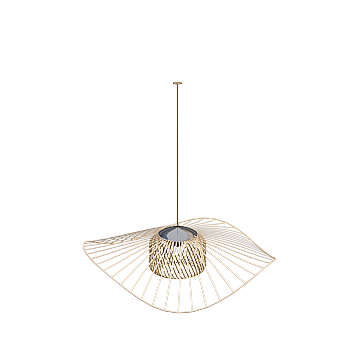 Elegant Bamboo Pendant Light 3D Model – Natural Design