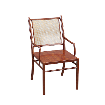 Vintage Comfort Chair 3D Model – Retro Wooden Design