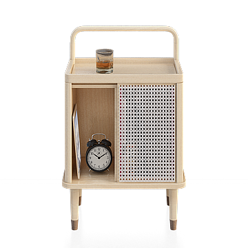 Vintage-Modern Nightstand 3D Model – Low Poly Wood