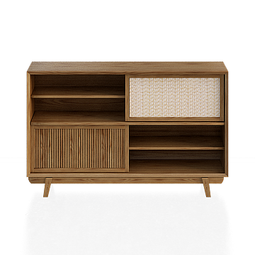 Mid-Century Sideboard 3D Model – Warm Wood Texture