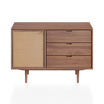 Mid-Century Modern Sideboard 3D Model – Warm Wood Finish