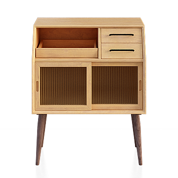 Minimalist Wood Sideboard 3D Model – Vintage Modern Blend