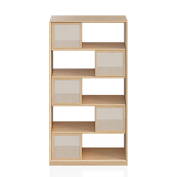 Modern Low-Poly Bookshelf 3D Model – Wooden Frame Design