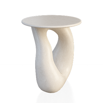 Abstract Art Table 3D Model – Low-Poly Beige Design