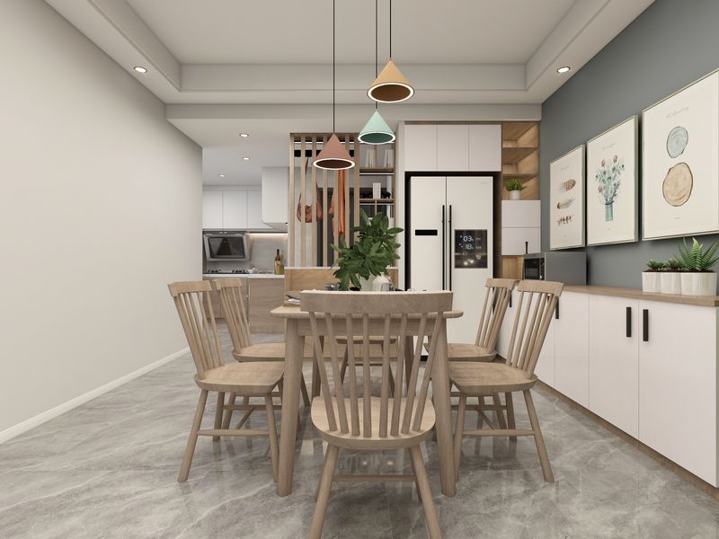 Minimalist Dining Room with Nature Touches
