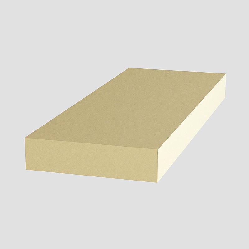 Thick rectangular beige carpet rug with textured surface on grey background