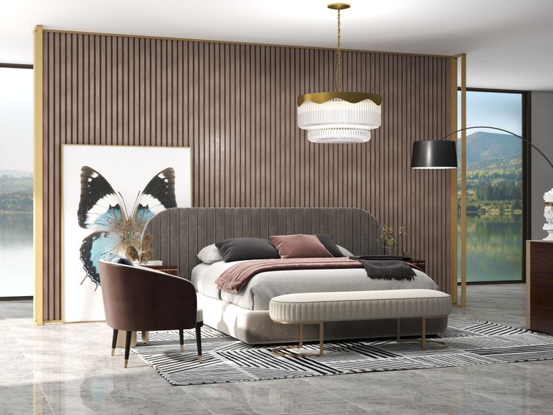 Modern Transitional Bedroom with Gray Tones