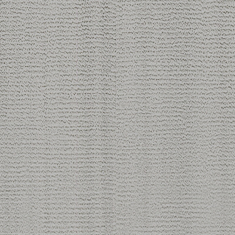 Light grey textured fabric material sample with horizontal ribbed pattern on white background