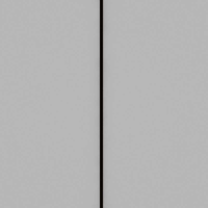 Modern minimalist grey wall panel with vertical black line detail on white background