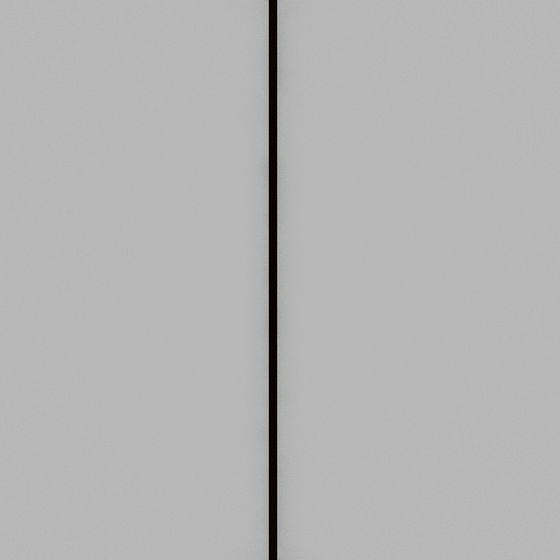 Modern minimalist grey wall panel with vertical black line detail on white background
