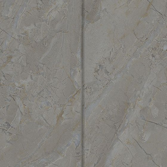 Beige marble texture wall panel with natural stone grain pattern on grey background