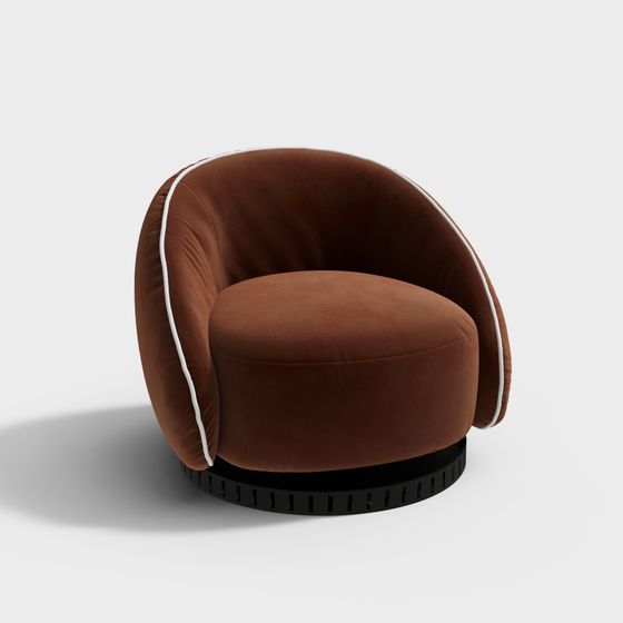 Round Armchair 3D model for Modern Interiors