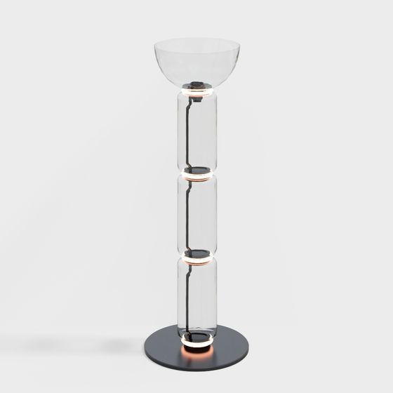 Chic Glass Column Lamp 3D model for Modern Spaces