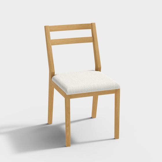 Stylish Wooden Chair 3D model