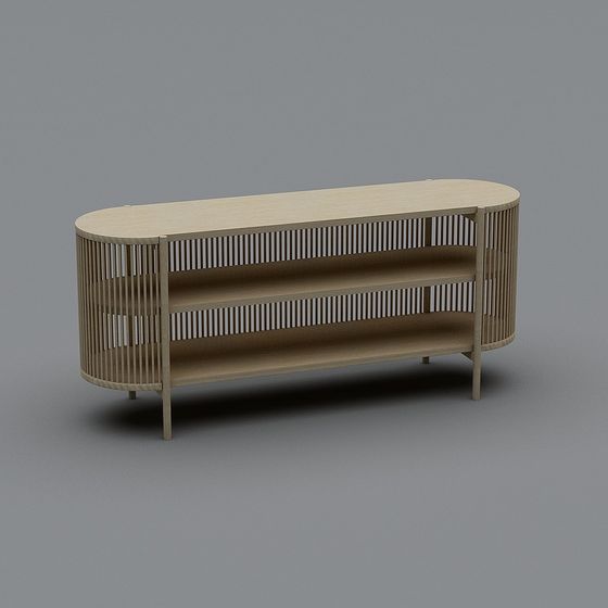 Elegant Oval Sideboard 3D model for Modern Interiors