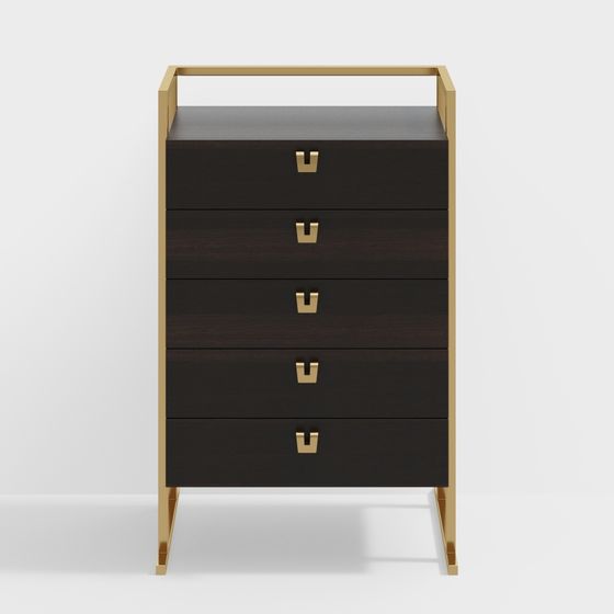 Elegant Scandinavian Chest of Drawers 3D model