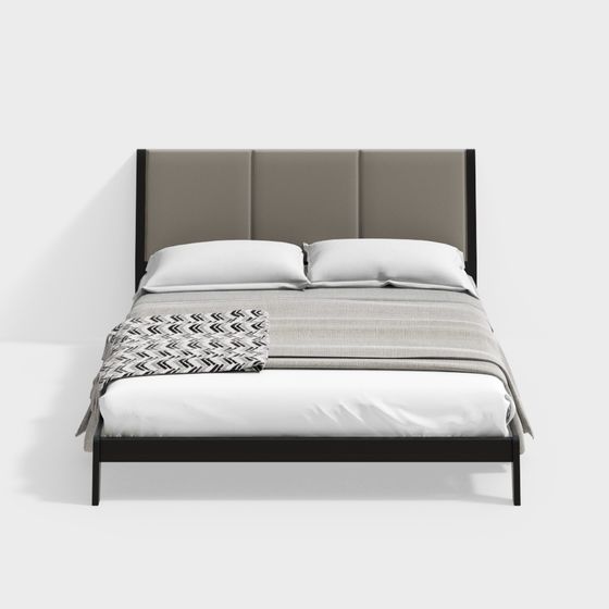 Modern Low-Poly Bed Frame 3D model