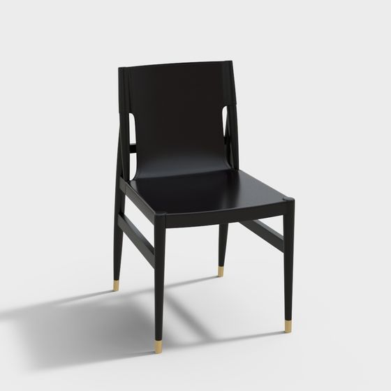 Urban Black and Gold Chair 3D model