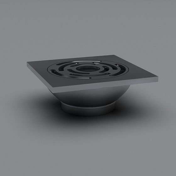 Elegant Square Drain 3D model for Modern Spaces