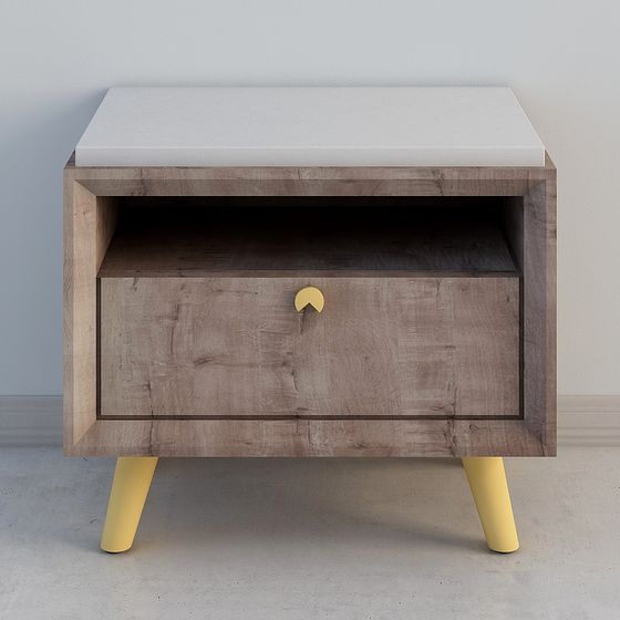 Elegant Modern Vintage Nightstand 3D model