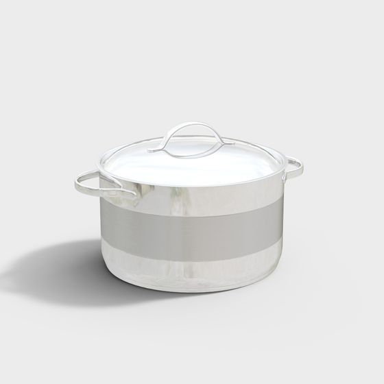 Elegant Stainless Steel Pot 3D model for Creative Designs
