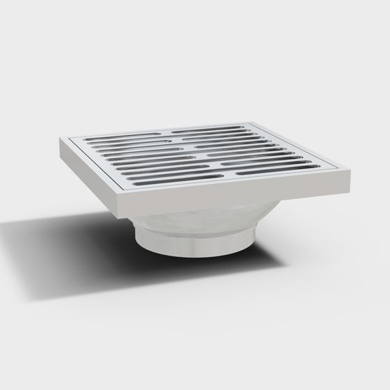 Sleek Square Floor Drain 3D Model