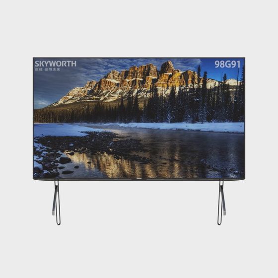 Snow Mountain Lake View TV Wall 3D model