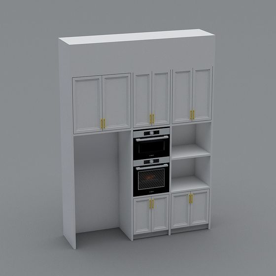 Minimalist Kitchen Storage Cabinet 3D model