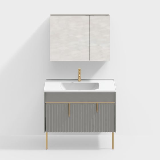 Elegant Modern Bathroom Cabinet 3D model