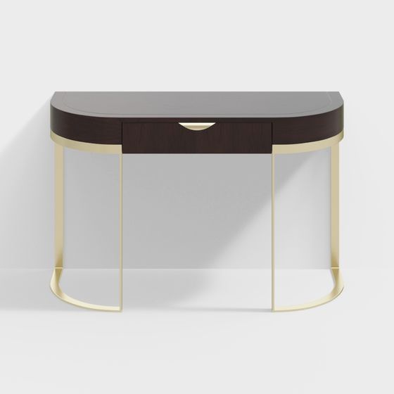 Elegant Half-Round Vanity Table 3D model