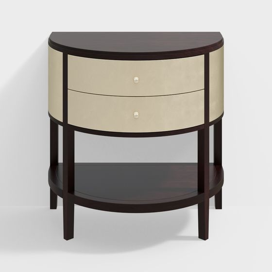 Elegant Semi-Circular Nightstand 3D model